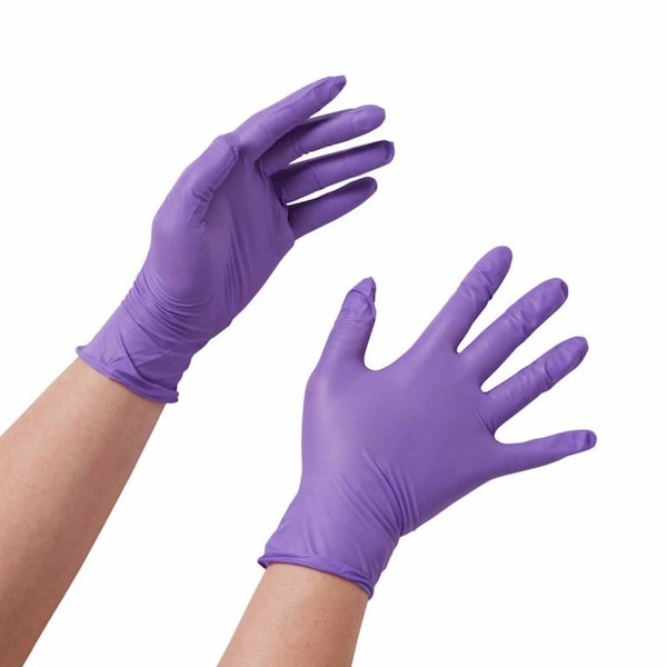 Purple Nitrile Disposable Gloves, Nitrile, L, 100 PK, Purple 55083 - main